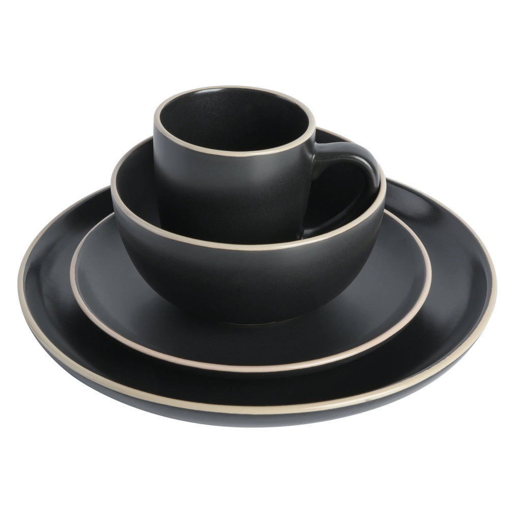 32 Piece Black Dinnerware Set F693