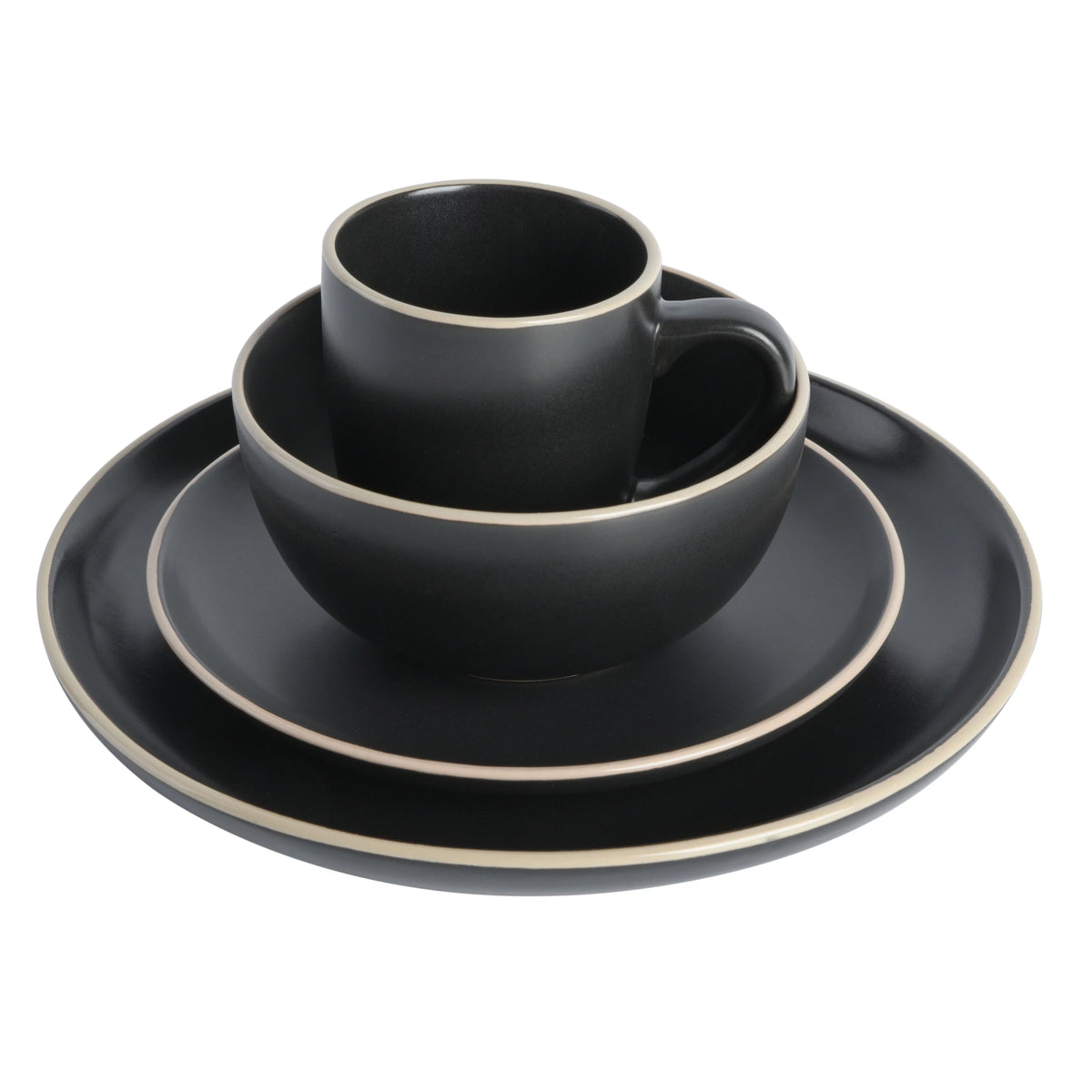 32 Piece Black Dinnerware Set F693