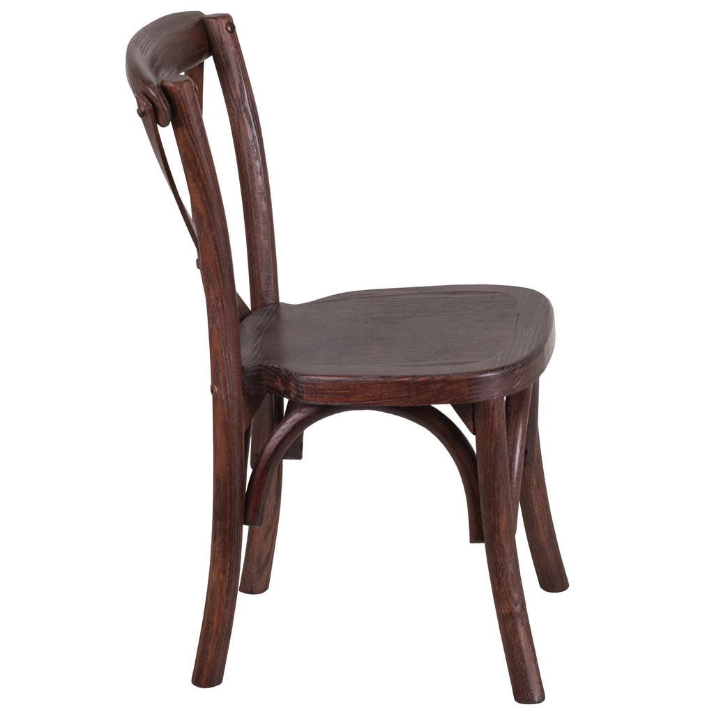 Stackable Mahogany Wood Cross Back Chair F713170