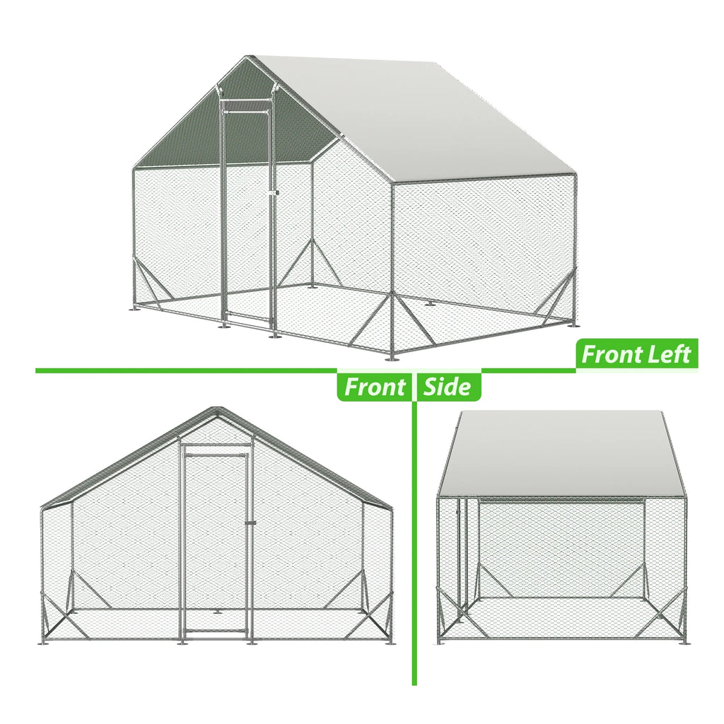 Large Metal Chicken Coop with Waterproof Cover G66215