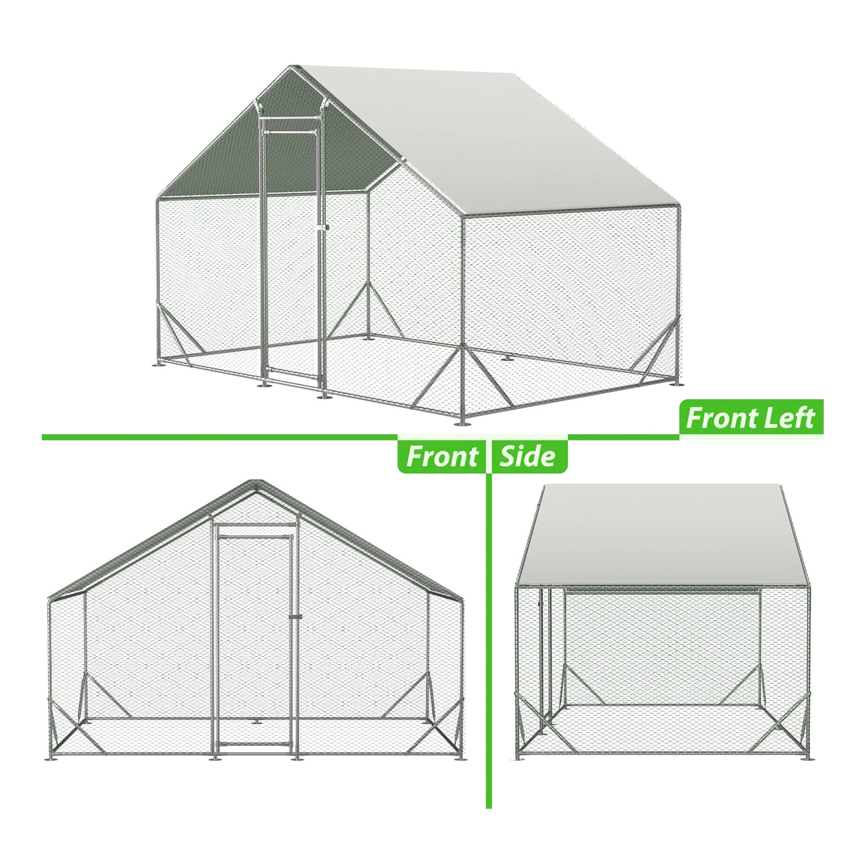 Large Metal Chicken Coop with Waterproof Cover G66215