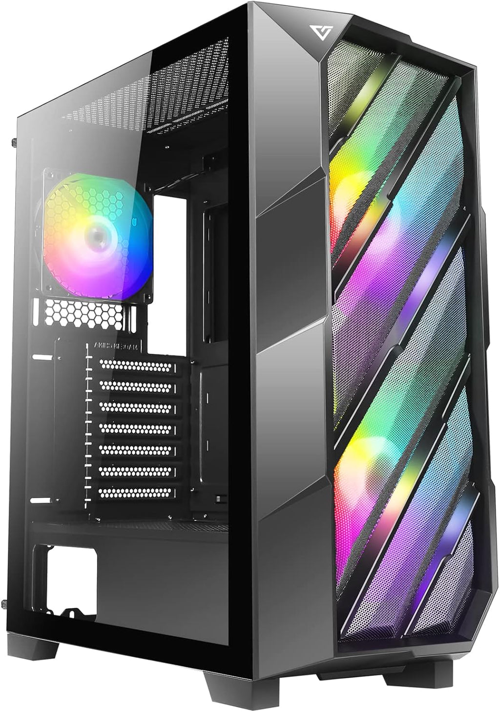 ATX Mid-Tower Case with Tempered Glass Side Panel and ARGB Fans K786041