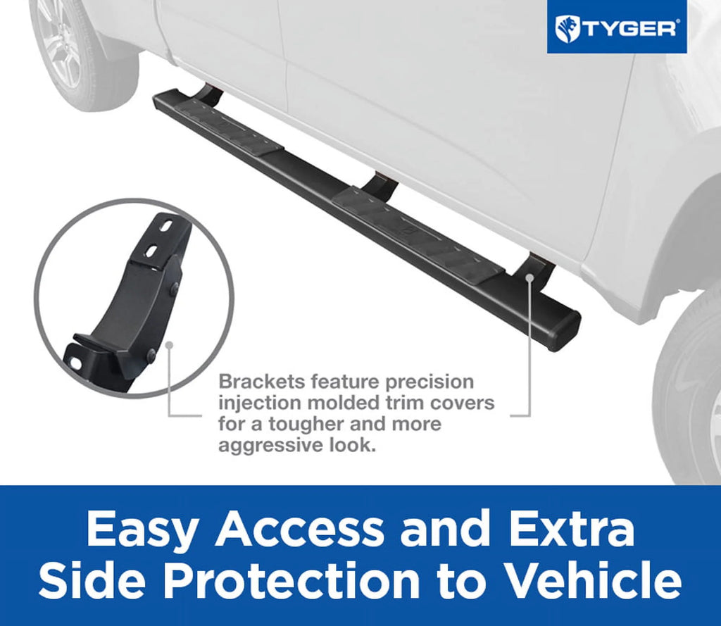 4" Riser Running Boards Side Step Rails Nerf Bars P5924