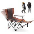 Reclining Camping Chair with Foot Rest, Folding Lounge Chairs, Gray E224