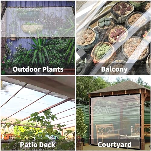 7x7 FT Clear Waterproof PVC Tarps Tarpaulin T503
