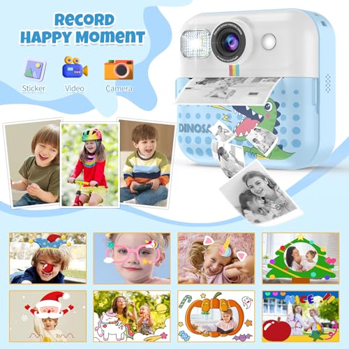 Blue 1080P Instant Print Kids Camera Toy Z822