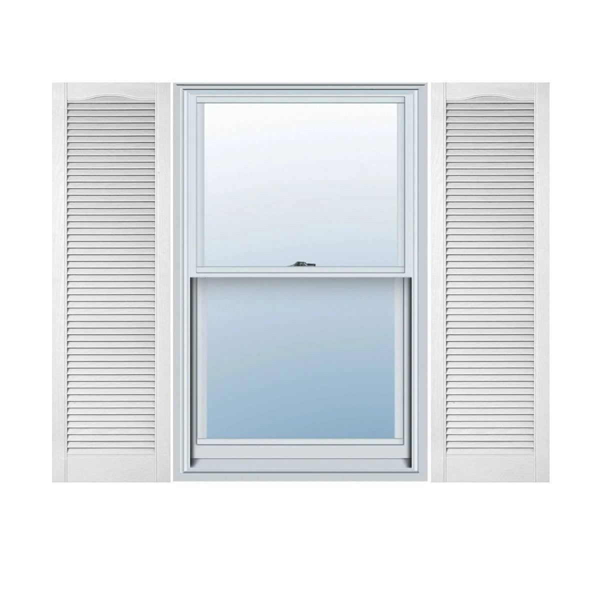 Vinyl Cathedral Top Open Louver Shutters F119998