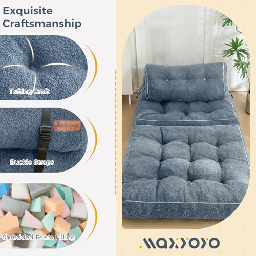 Beige Folding Sofa Bed with Pillow U98162
