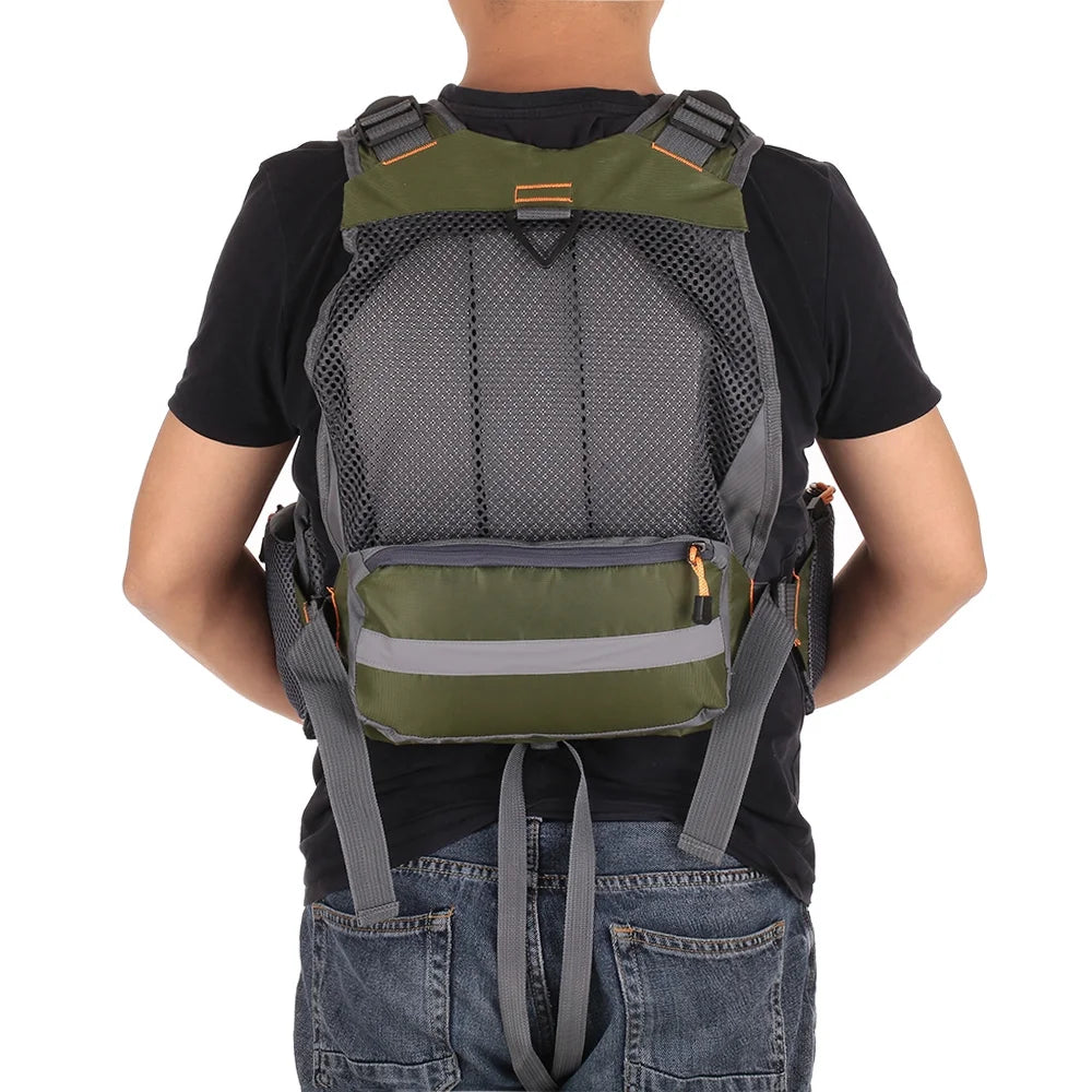 Outdoor Padded Fishing Life Jacket Swimming Sailing Waistcoat Utility Vest Floatation Device Q275