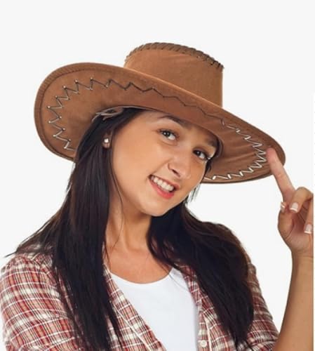 6 Set Western Cowboy Hat with Bandanna V1197