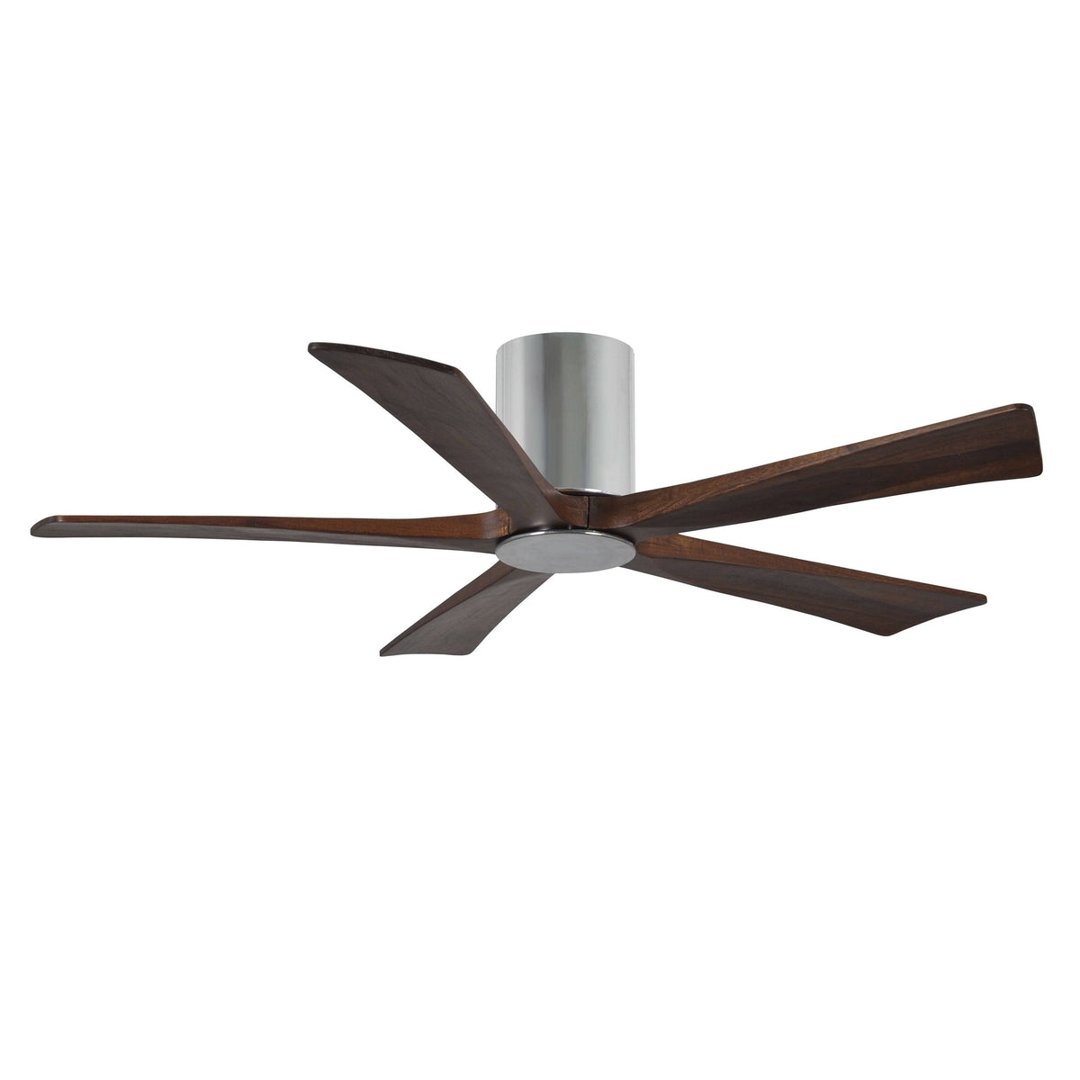 52 inch Paddle Ceiling Fan in Polished Chrome 5 Walnut Tone Blade I259017