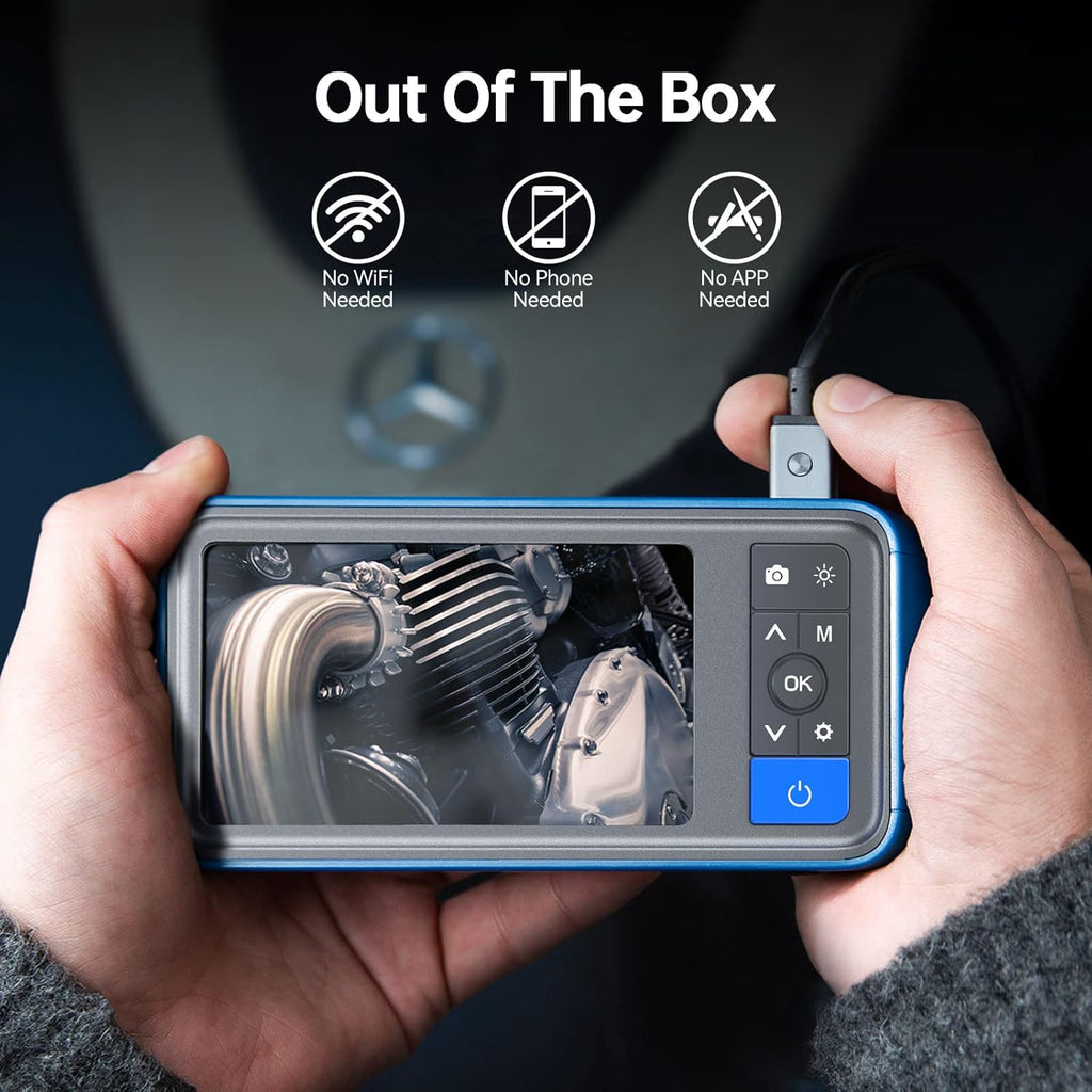 Dual Lens Endoscope Borescope 4.5 HD Inspection Camera with Light 16.5ft E77271