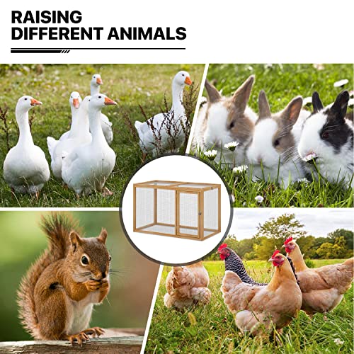 Wood Chicken Cage Rabbit Hutch with Openable Roof and Side Door, 45 x 24 x 28 inch Y58400