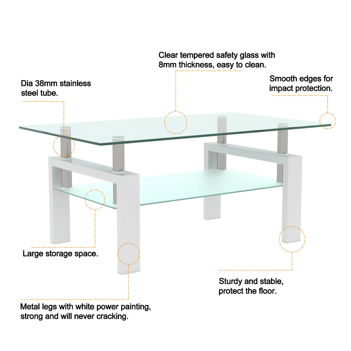 White Glass Coffee Table Q983