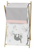 Pink and Grey Jungle Sloth Leaf Baby Kid Clothes Laundry Hamper I4246