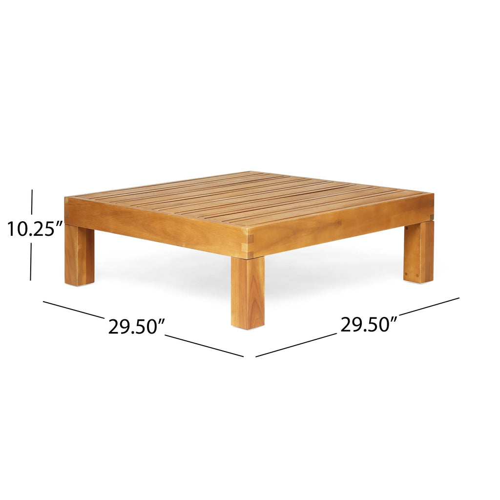 Blue Teak Finish Acacia Wood Sectional Sofa Set Y67600