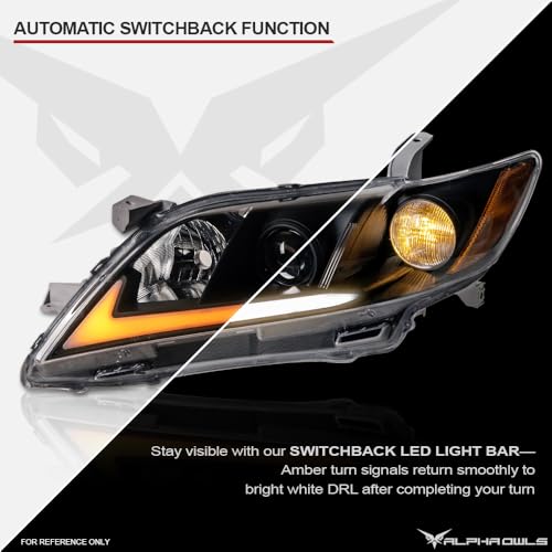 Black Amber Sequential LED Projector Headlights F215