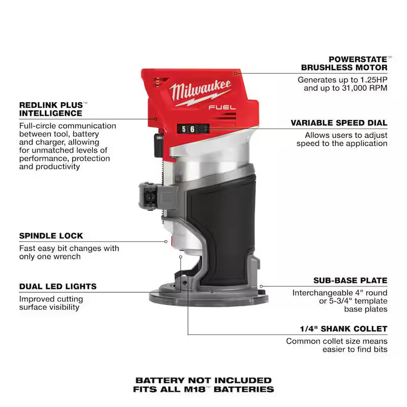 18-V Lithium-Ion Brushless Cordless Hammer Drill Driver Kit with Compact Router A1371