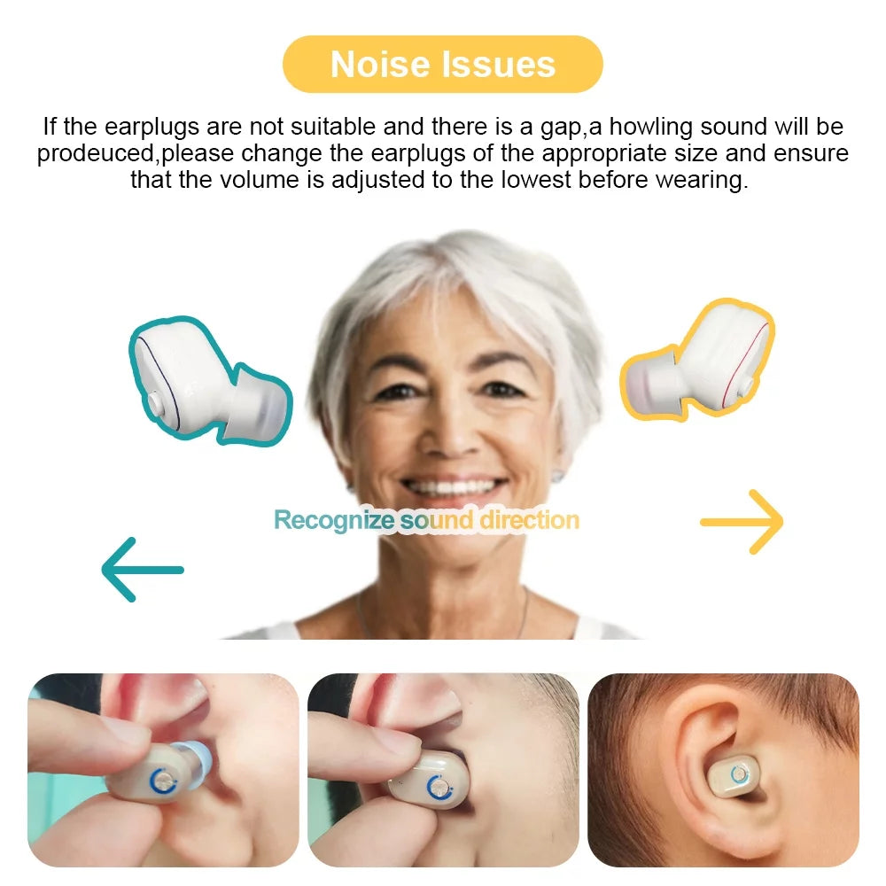 In-ear Rechargeable Sound Amplifiers with Charging Case E992168