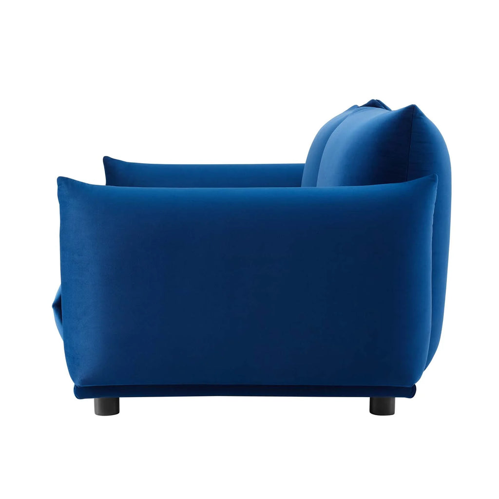 Blue Navy Velvet Loveseat Sofa F251
