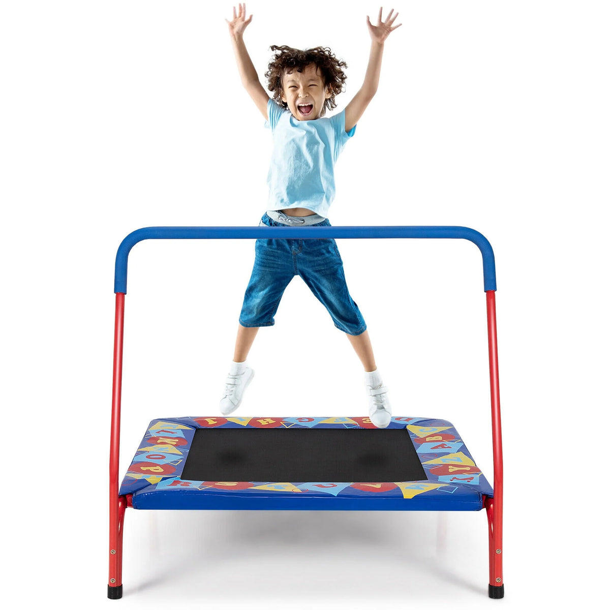 36'' Kids Square Trampoline with Foam Handrail K300130