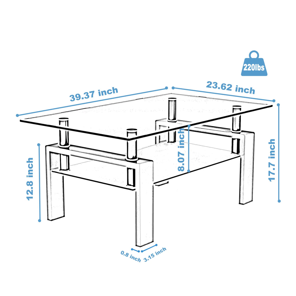 White Glass Coffee Table Q983