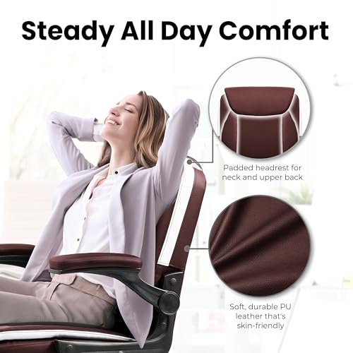 White Ergonomic Mid-Back Leather Office Chair Q5886