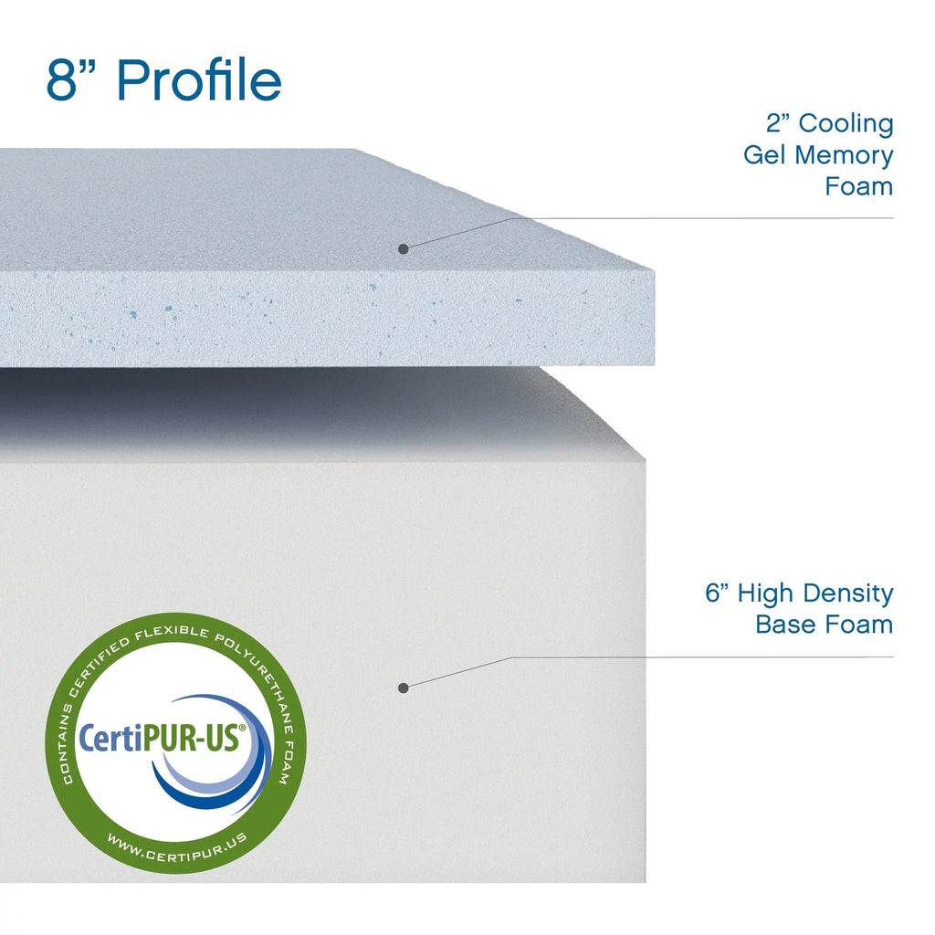 8 Gel Memory Foam Mattress, Twin E2017