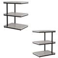 Light Gray 3-Shelf Metal Side Table Set of 2 D64750