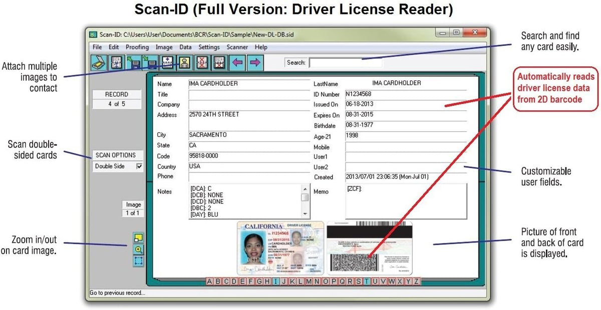 License Scanner with Age Verification for Windows S266