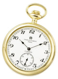 Gold-Tone Plated Stainless Open Face 52mm Pocket Watch K633