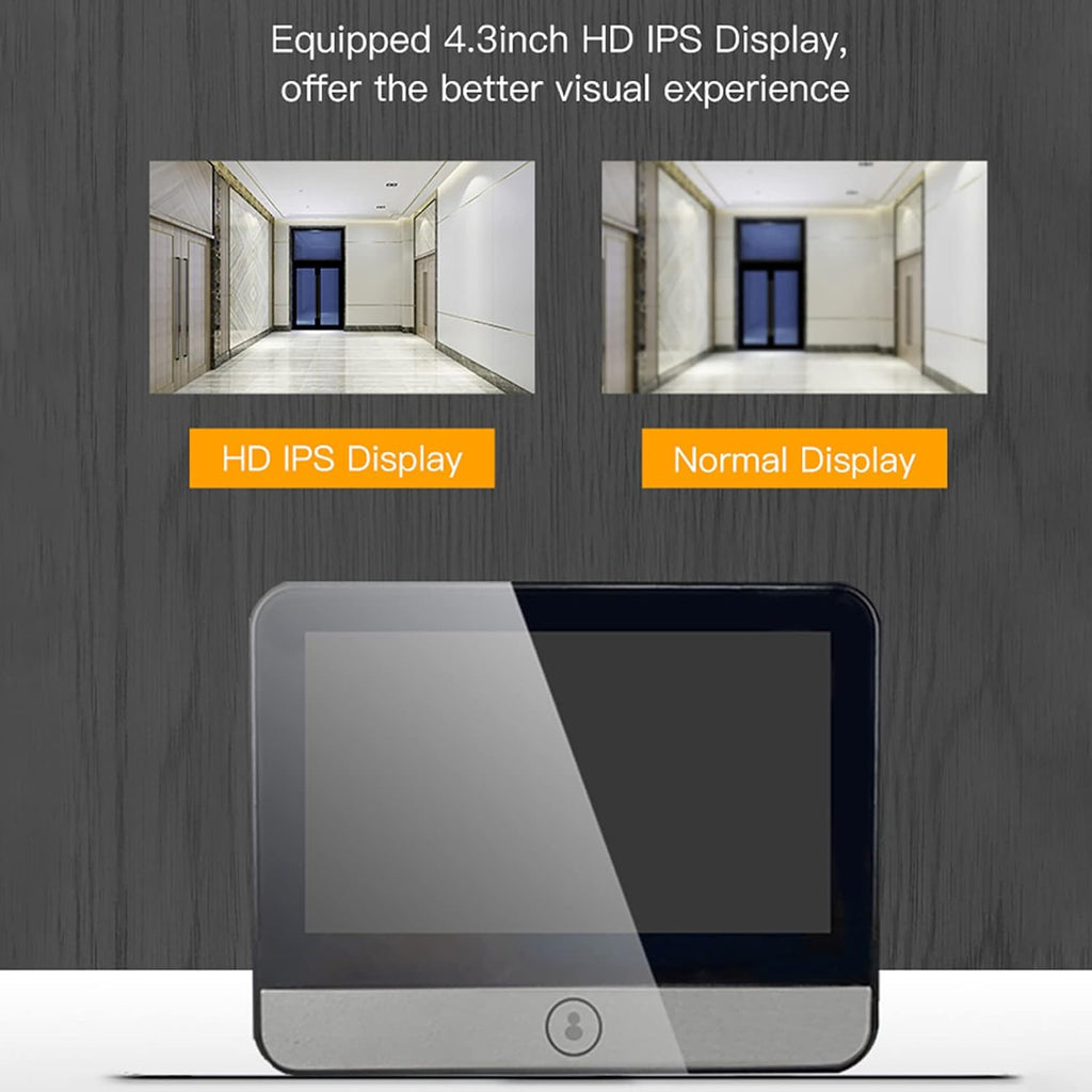 Digital Peephole Door Viewer WiFi Doorbell Camera 1080P Video Intercom 4.3 inch Monitor M384