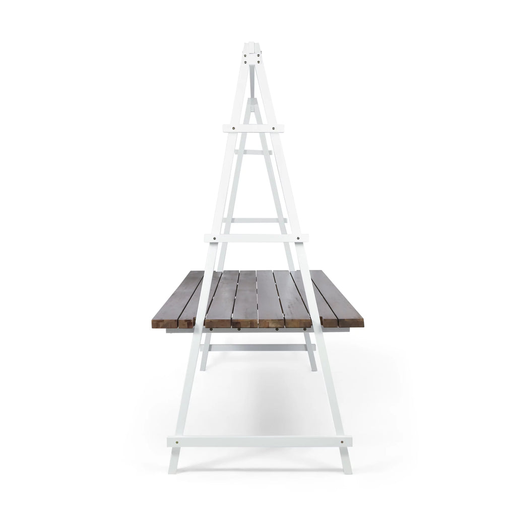 Acacia Wood Dining Table with Iron Plant Hanger H59172
