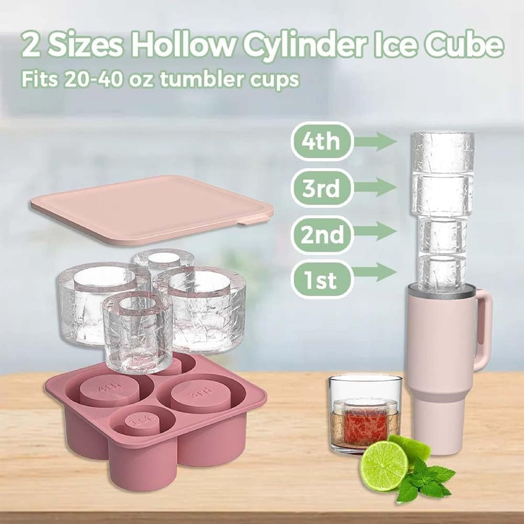 4 Pcs Silicone Ice Cube Tray with Lid N182
