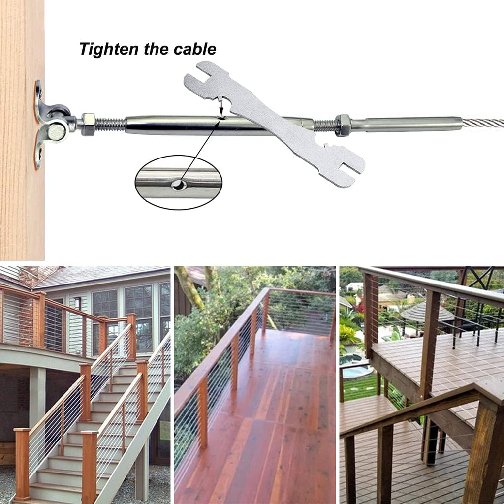 10 Pairs Stainless Steel Cable Railing Hardware Kit D6366