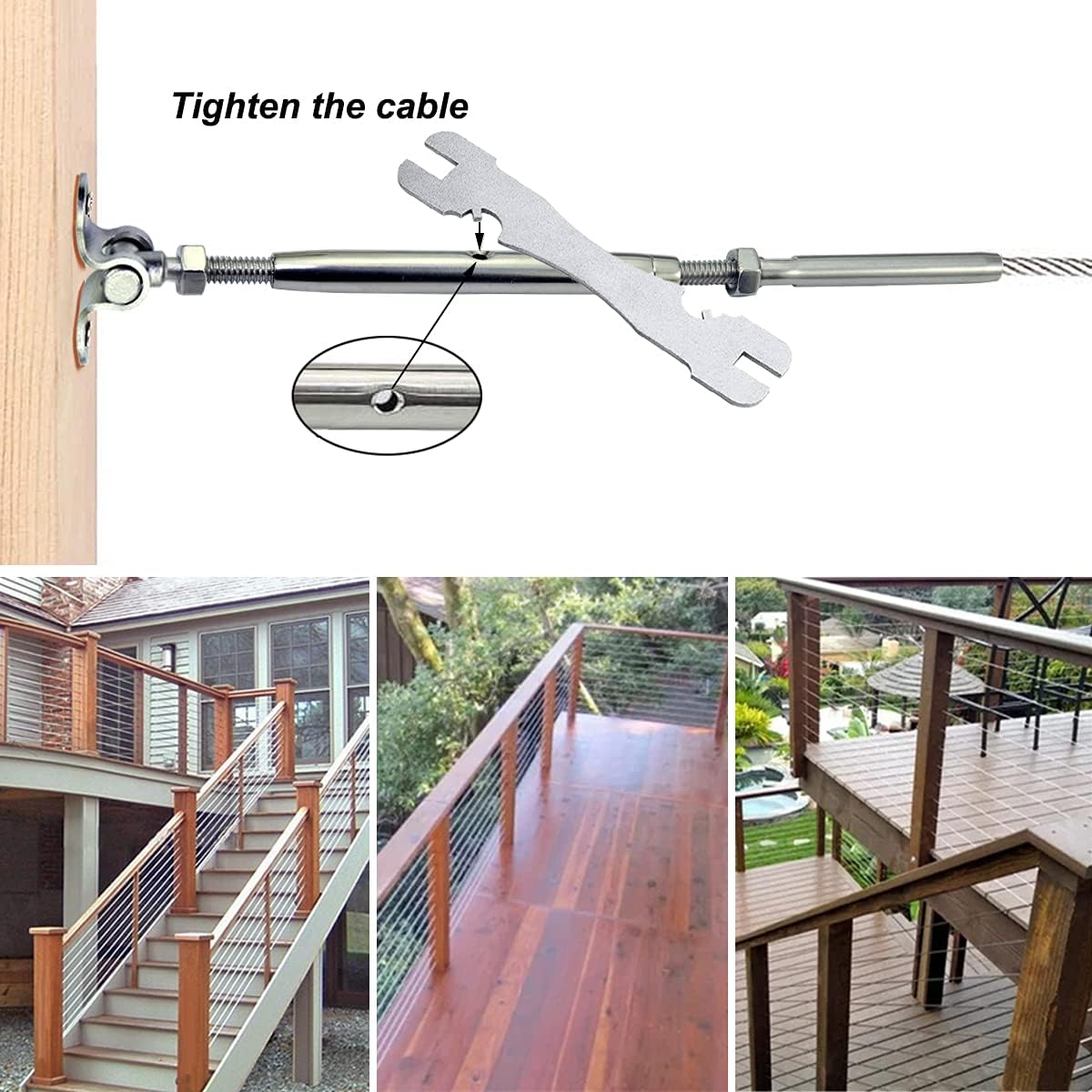 10 Pairs Stainless Steel Cable Railing Hardware Kit D6366