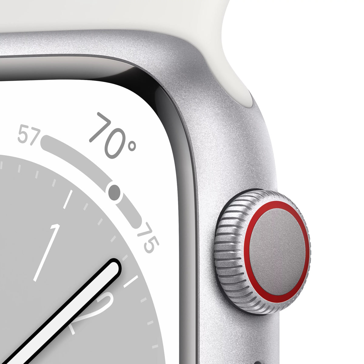 Silver 41mm Aluminum Case Smartwatch with White Sport Band U263