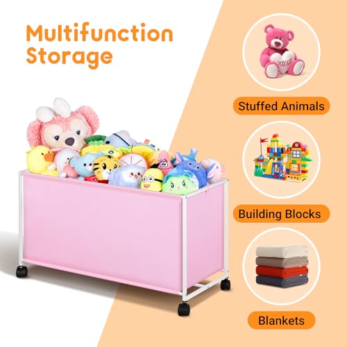 Black Large Toy Box with Wheels T671590
