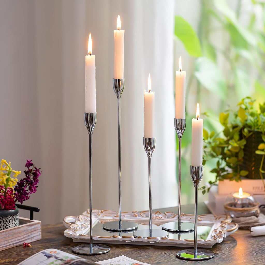 Gold Candlestick Holders Set of 5 Tall Metal S681353