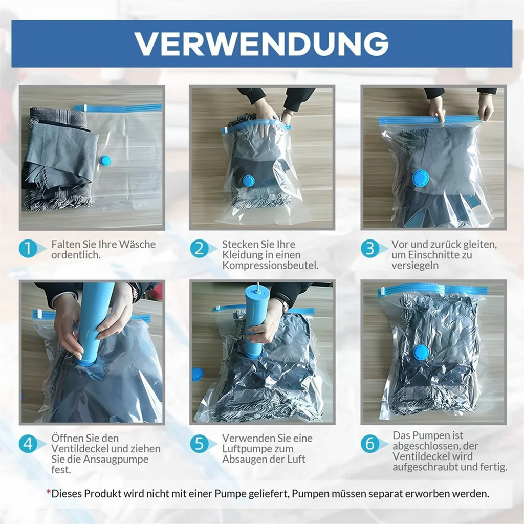 Vacuum Bags for Clothes Pack of 10 40 X 30 cm Reusable Space Saving Y629