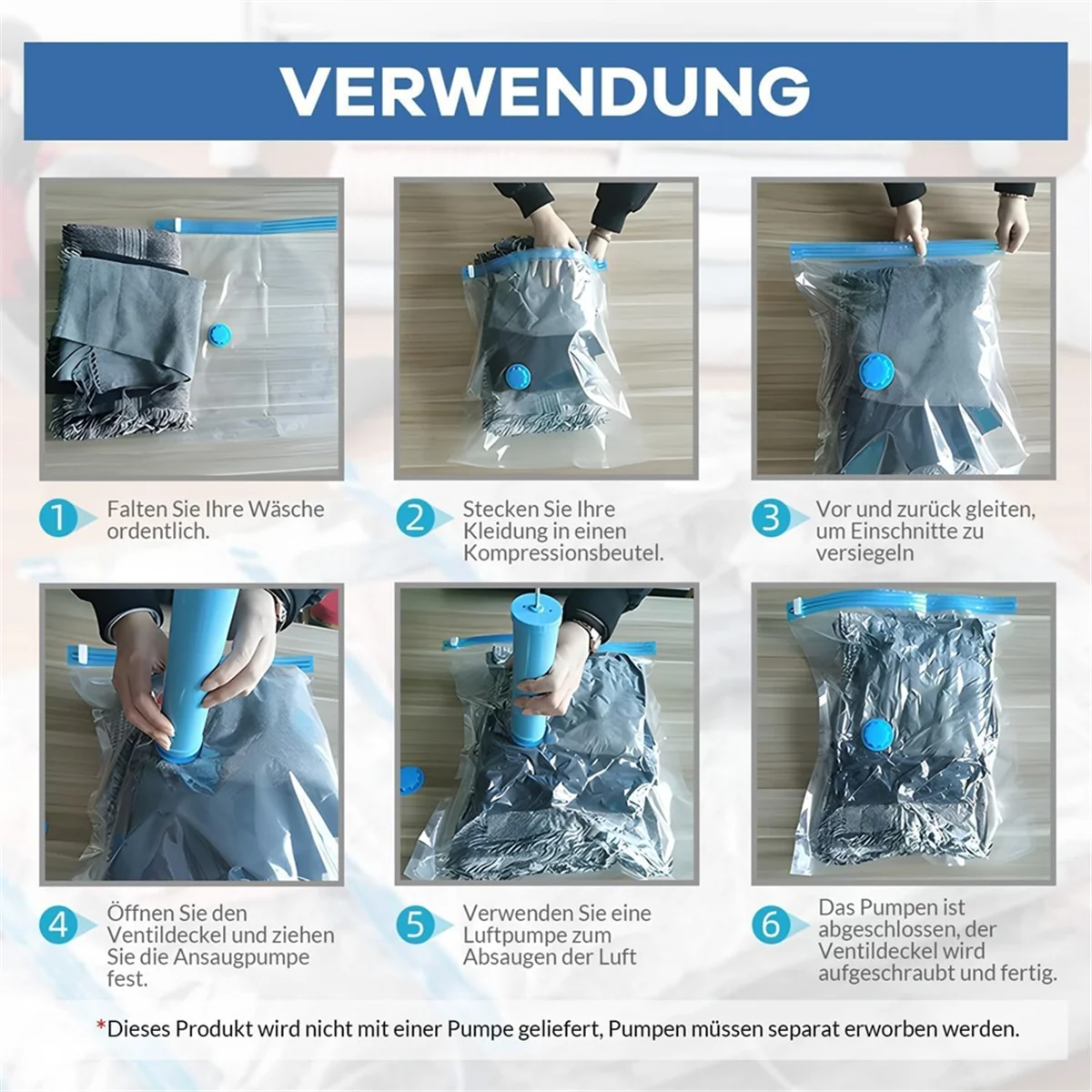 Vacuum Bags for Clothes Pack of 10 40 X 30 cm Reusable Space Saving Y629