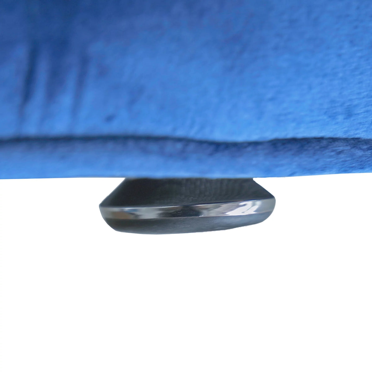 Blue Velvet Round Storage Ottoman O906