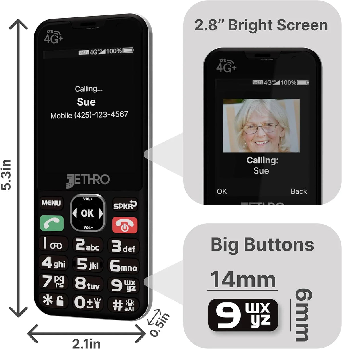 4G LTE Big Button Cell Phone Z9086