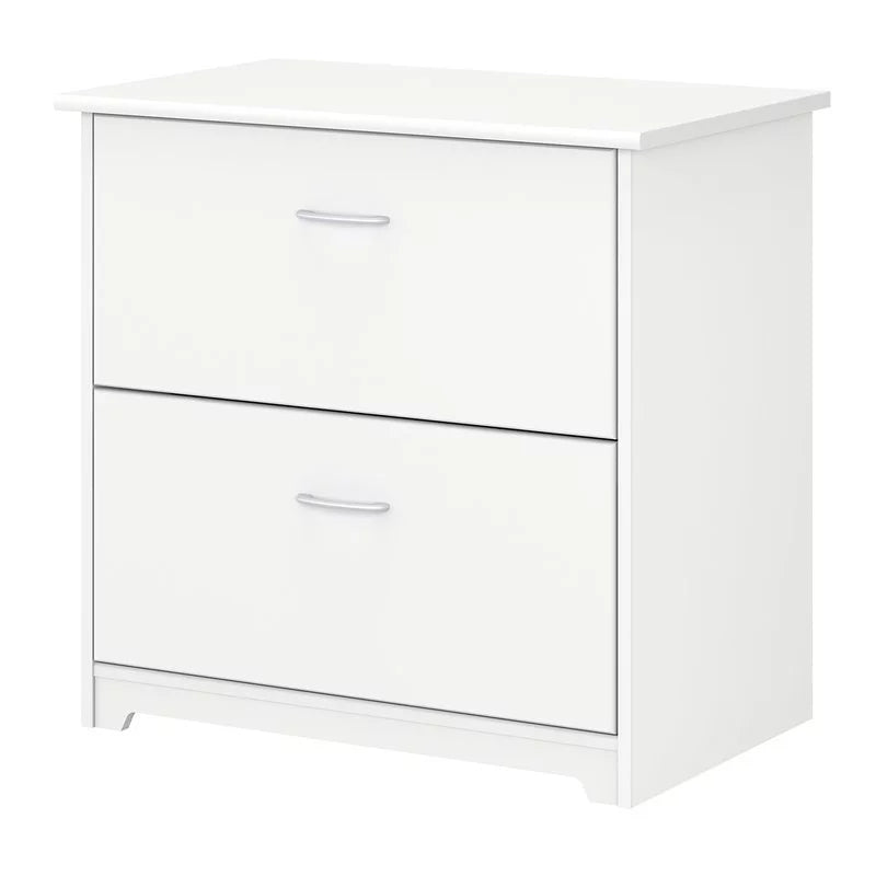 White 2 Drawer Wood Filing Cabinet Set of 2 C39698