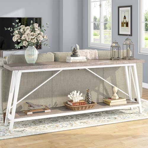 White Industrial Console Sofa Table O379887