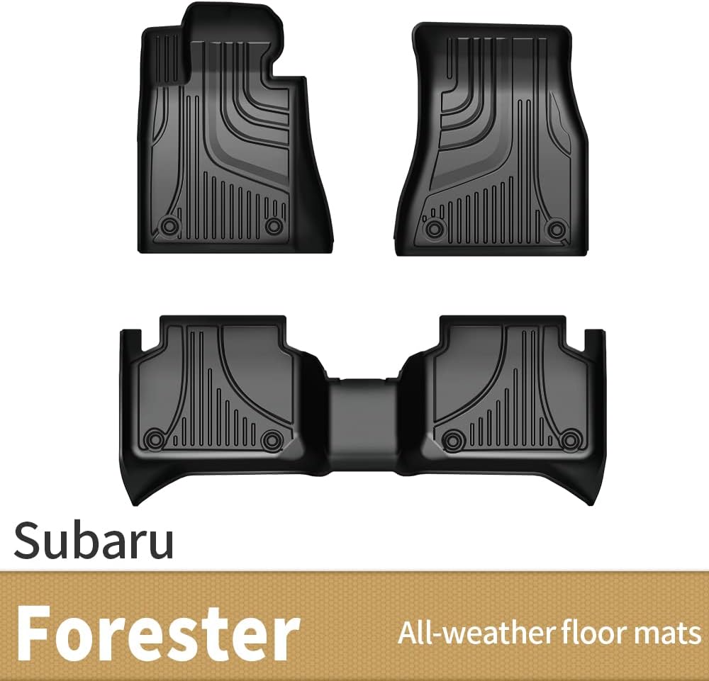 Black TPE All Weather Car Floor Mats Full Set G9152