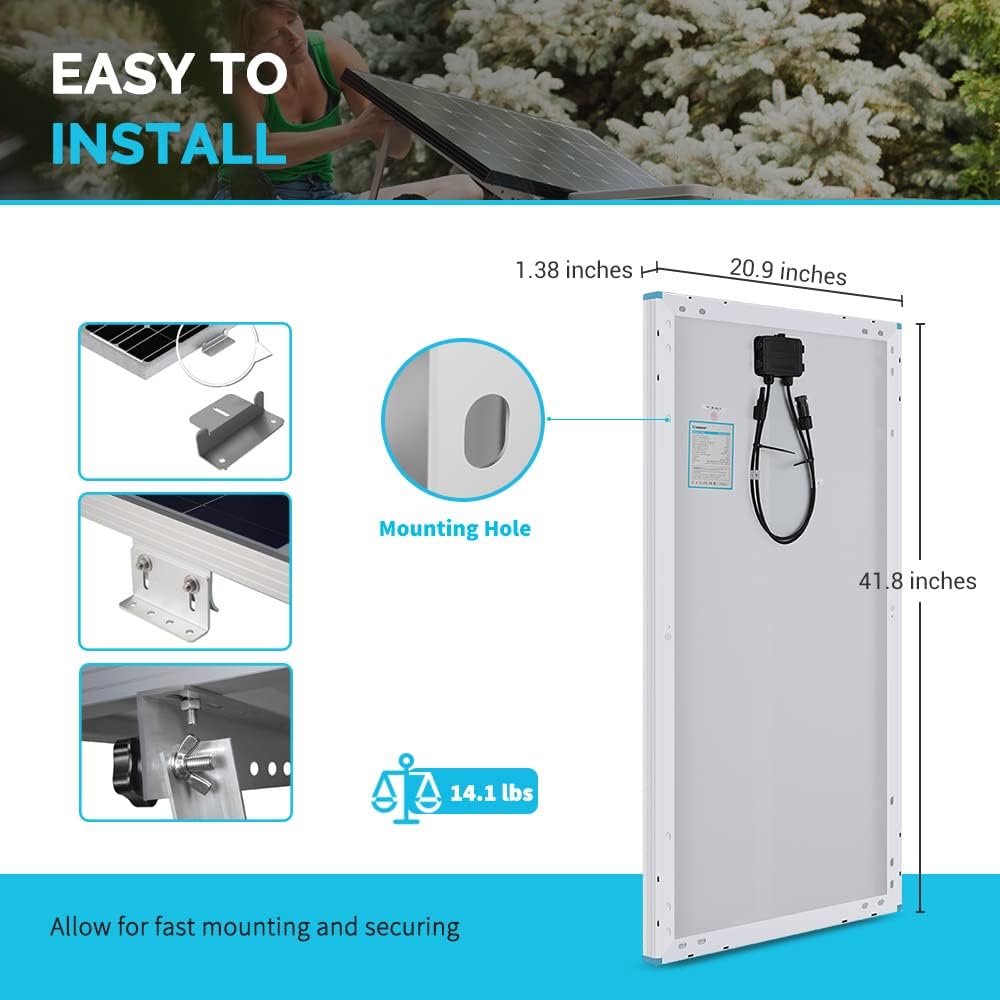 12 Volt 100 Watt Monocrystalline Solar Panel A641