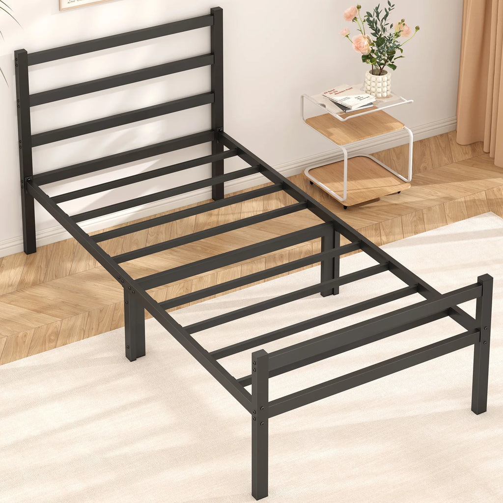 Queen Size Metal Platform Bed Frame with Headboard and Footboard N56421
