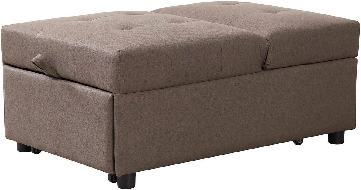 Dark Grey Convertible Ottoman Sofa Bed Sleeper Chair W4505