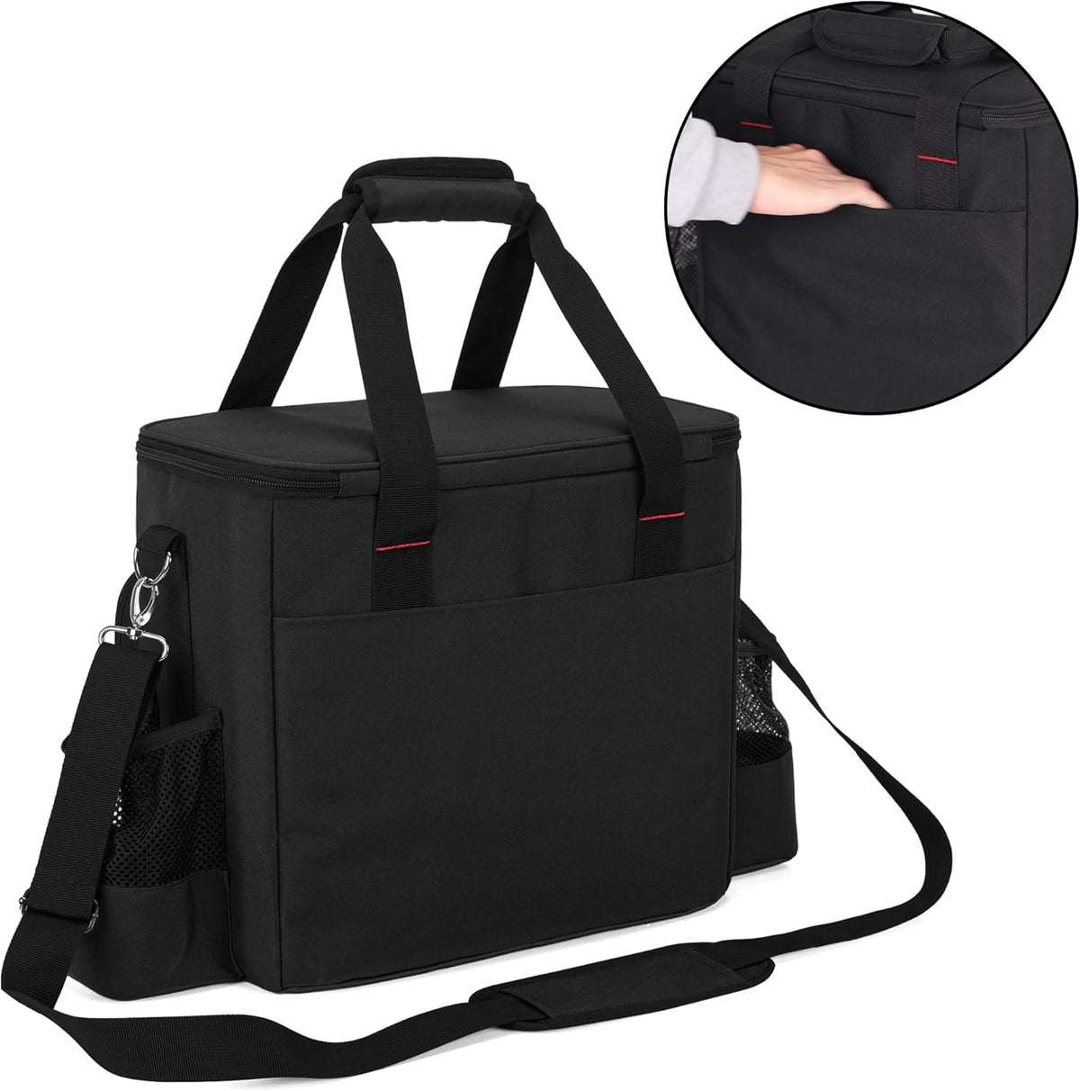Portable Heater Carry Bag with Pockets and Handles Black K984015